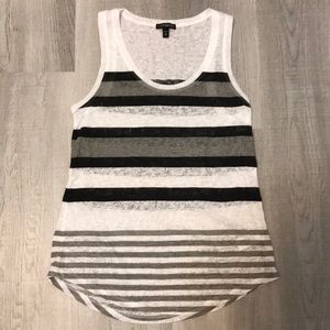 Express White Striped Tank Top